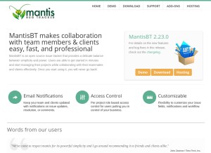 How mantisbt.org looks like on a tablet such as an iPad.