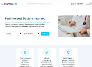 How mantradoc.com looks like on a tablet such as an iPad.