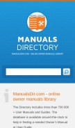 How manualsdir.com looks like on a mobile device such as an iPhone.