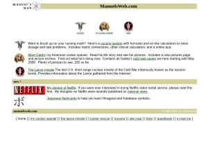 How manuelsweb.com looks like on a tablet such as an iPad.