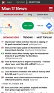 How manunews.com looks like on a mobile device such as an iPhone.