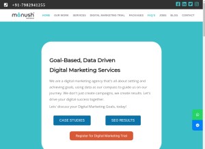 How manushdigitech.com looks like on a tablet such as an iPad.