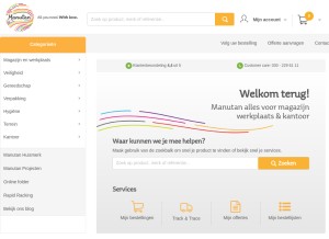 How manutan.nl looks like on a tablet such as an iPad.