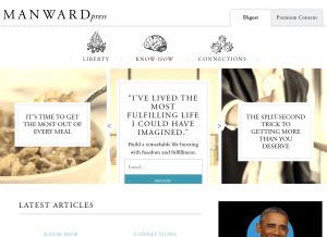 How manwardpress.com looks like on a tablet such as an iPad.