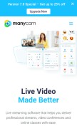 How manycam.com looks like on a mobile device such as an iPhone.