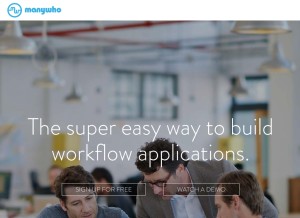 How manywho.com looks like on a tablet such as an iPad.