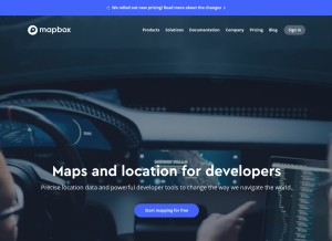 How mapbox.com looks like on a tablet such as an iPad.