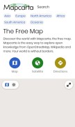 How mapcarta.com looks like on a mobile device such as an iPhone.