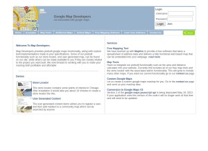 How mapdevelopers.com looks like on a tablet such as an iPad.