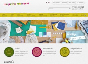 How mapetitemercerie.com looks like on a tablet such as an iPad.