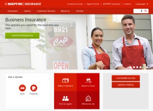 How mapfreinsurance.com looks like on a tablet such as an iPad.