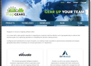 How mapgears.com looks like on a tablet such as an iPad.