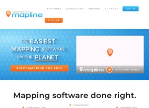How mapline.com looks like on a tablet such as an iPad.