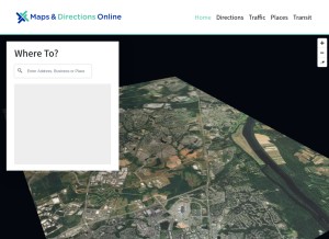 How mapsanddirectionsonline.com looks like on a tablet such as an iPad.