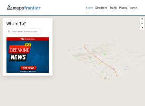 How mapsfrontier.com looks like on a tablet such as an iPad.