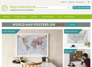 How mapsinternational.com looks like on a tablet such as an iPad.