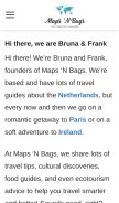 How mapsnbags.com looks like on a mobile device such as an iPhone.