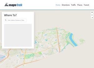 How mapstrek.com looks like on a tablet such as an iPad.