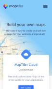 How maptiler.com looks like on a mobile device such as an iPhone.