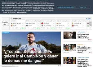 How marca.com looks like on a tablet such as an iPad.