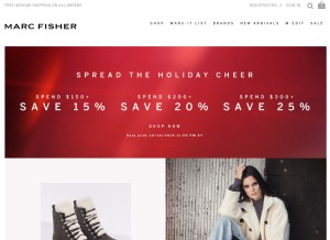 How marcfisherfootwear.com looks like on a tablet such as an iPad.