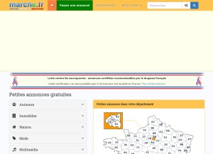 How marche.fr looks like on a tablet such as an iPad.