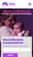 How marchforbabies.org looks like on a mobile device such as an iPhone.