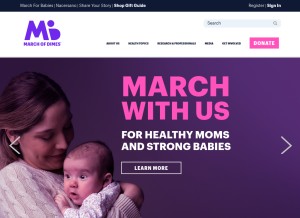 How marchofdimes.org looks like on a tablet such as an iPad.