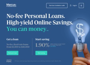 How marcus.com looks like on a tablet such as an iPad.