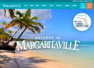 How margaritaville.com looks like on a tablet such as an iPad.