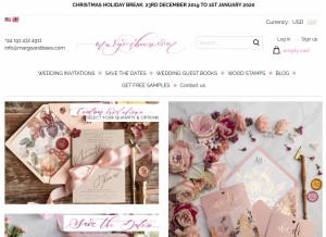 How margoandbees.com looks like on a tablet such as an iPad.