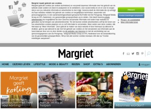 How margriet.nl looks like on a tablet such as an iPad.
