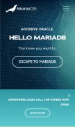How mariadb.com looks like on a mobile device such as an iPhone.