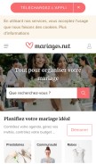 How mariages.net looks like on a mobile device such as an iPhone.