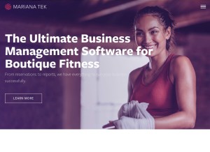 How marianatek.com looks like on a tablet such as an iPad.