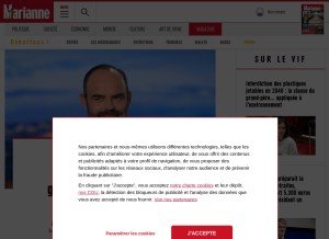 How marianne.net looks like on a tablet such as an iPad.