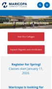 How maricopa.edu looks like on a mobile device such as an iPhone.