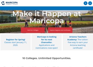 How maricopa.edu looks like on a tablet such as an iPad.