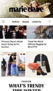 How marieclaire.com looks like on a mobile device such as an iPhone.