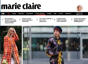 How marieclaire.ru looks like on a tablet such as an iPad.