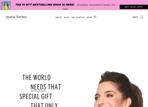 How marieforleo.com looks like on a tablet such as an iPad.