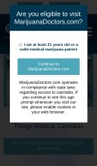 How marijuanadoctors.com looks like on a mobile device such as an iPhone.
