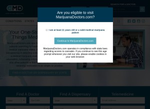 How marijuanadoctors.com looks like on a tablet such as an iPad.