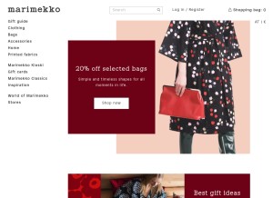 How marimekko.com looks like on a tablet such as an iPad.