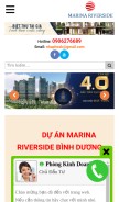 How marinariverside.vn looks like on a mobile device such as an iPhone.