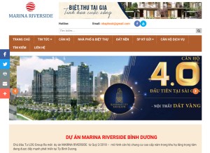 How marinariverside.vn looks like on a tablet such as an iPad.