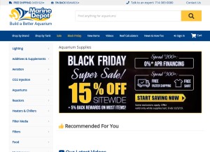 How marinedepot.com looks like on a tablet such as an iPad.