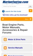 How marineengine.com looks like on a mobile device such as an iPhone.