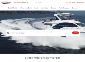 How marinemax.com looks like on a tablet such as an iPad.