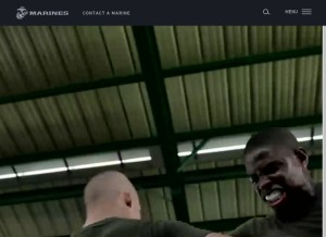 How marines.com looks like on a tablet such as an iPad.